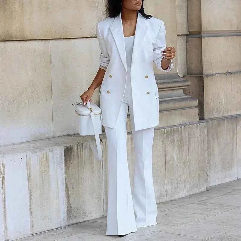 Lauren | Elegantes formelles Anzugset mit maßgeschneidertem, langem Blazer für Damen