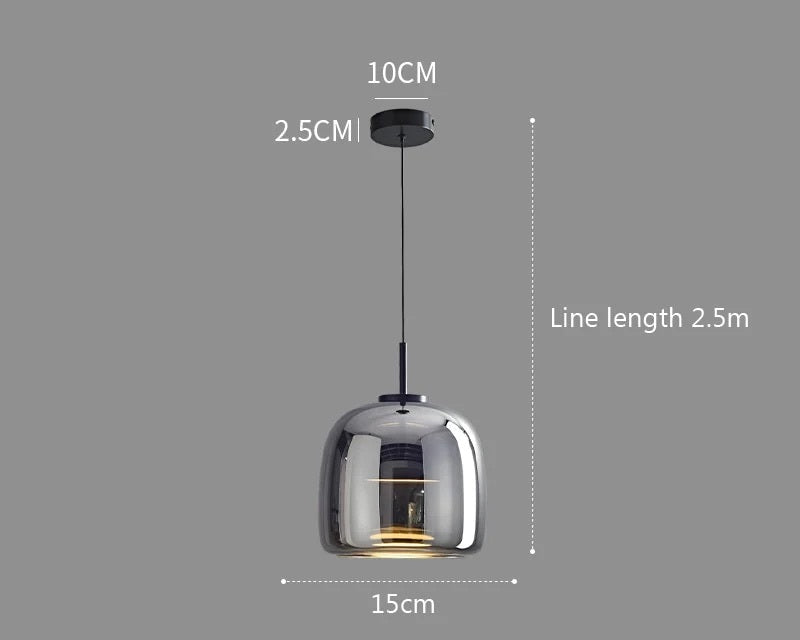Luxus Glas & Metall Pendelleuchte - Elegante Hängeleuchte