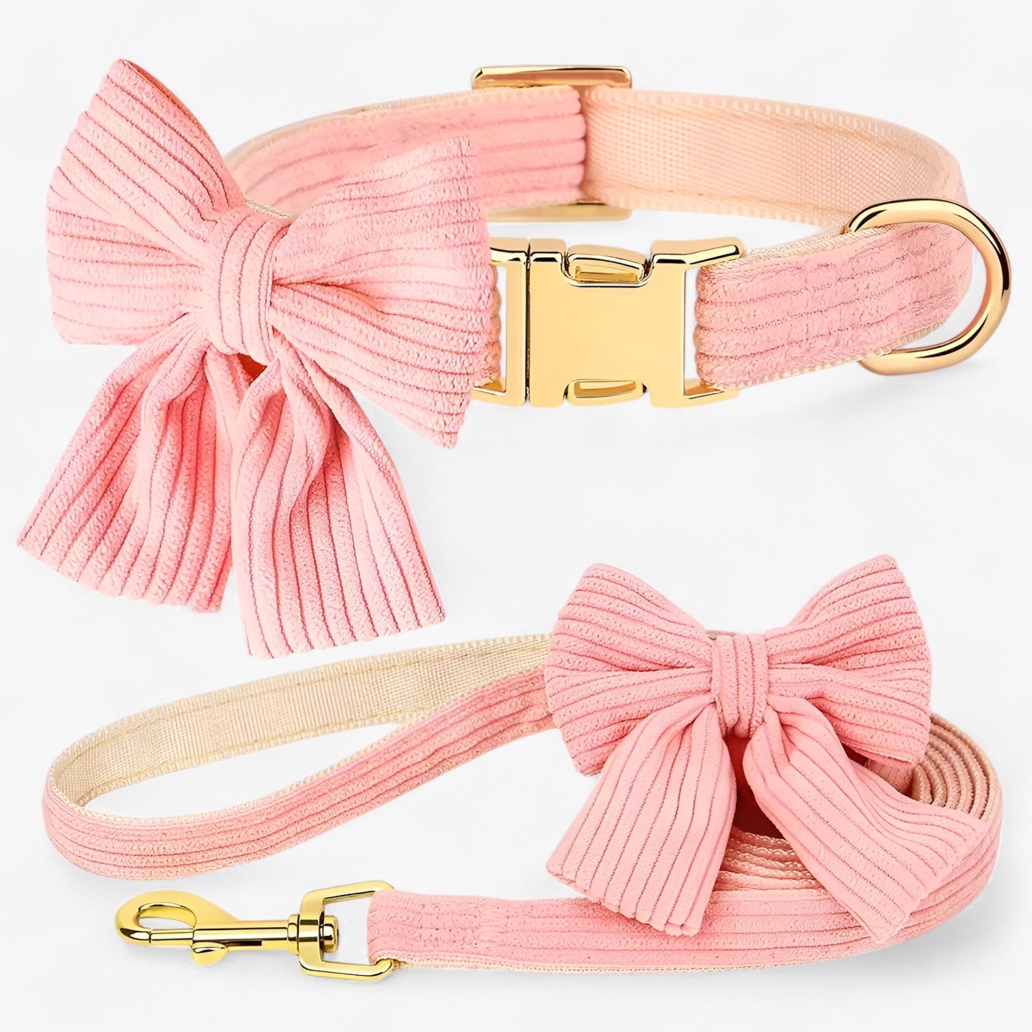 Sød Rosa Halsbånd und Snor Set für Små und Mellemstore Hunde