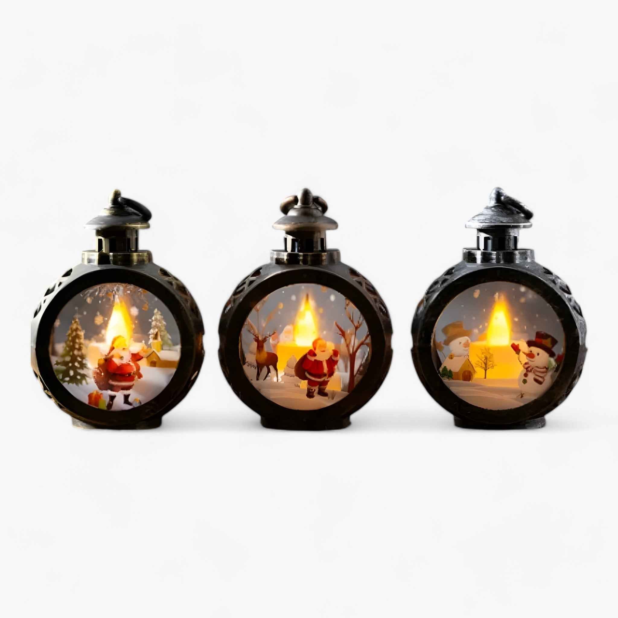 Julien | Julsnögubbelys mit simuliertem Feuer – Energieeffiziente LED-Lichter für Außendekoration zu Weihnachten