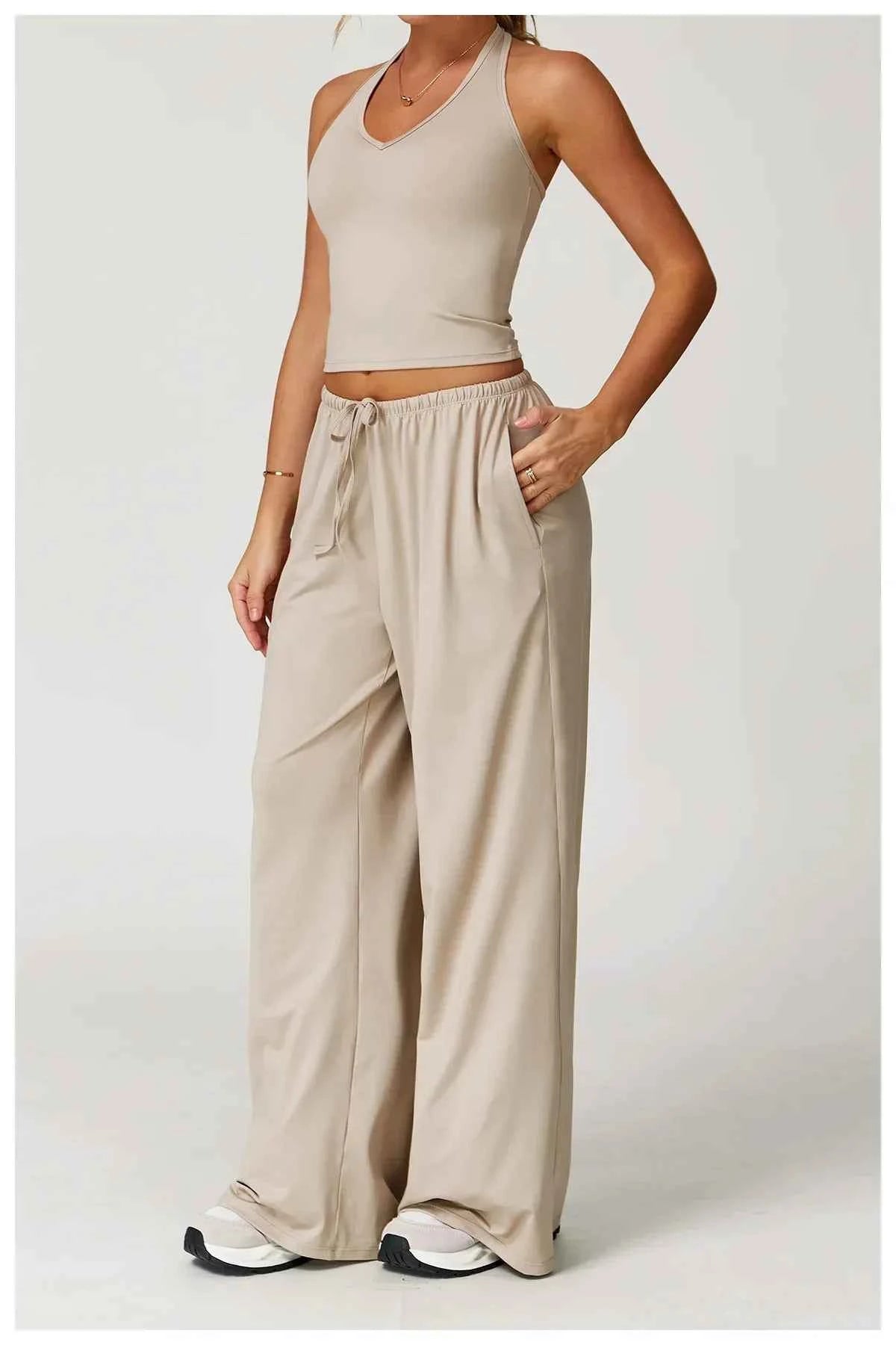 Eleanor Damen Winter Casual-Hosen mit weitem Bein und lockerer Passform