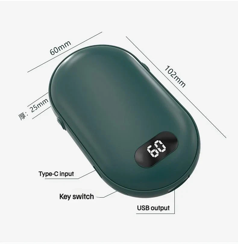 2-in-1 Wiederaufladbare Handwärmer & Powerbank - USB Taschenheizung