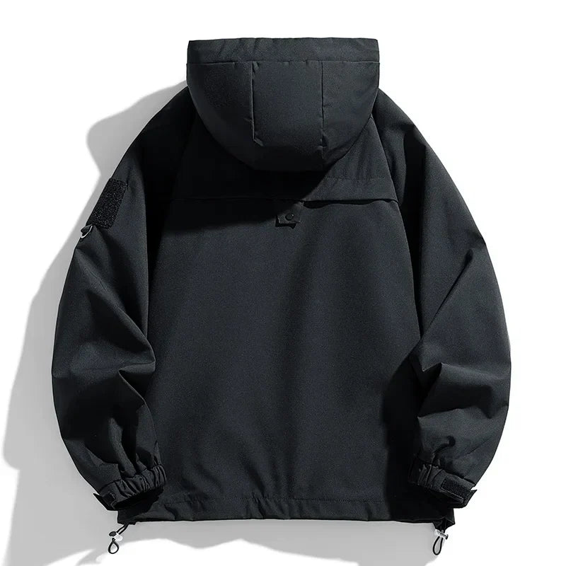 Herren Wasserdichte Kapuzen-Windjacke