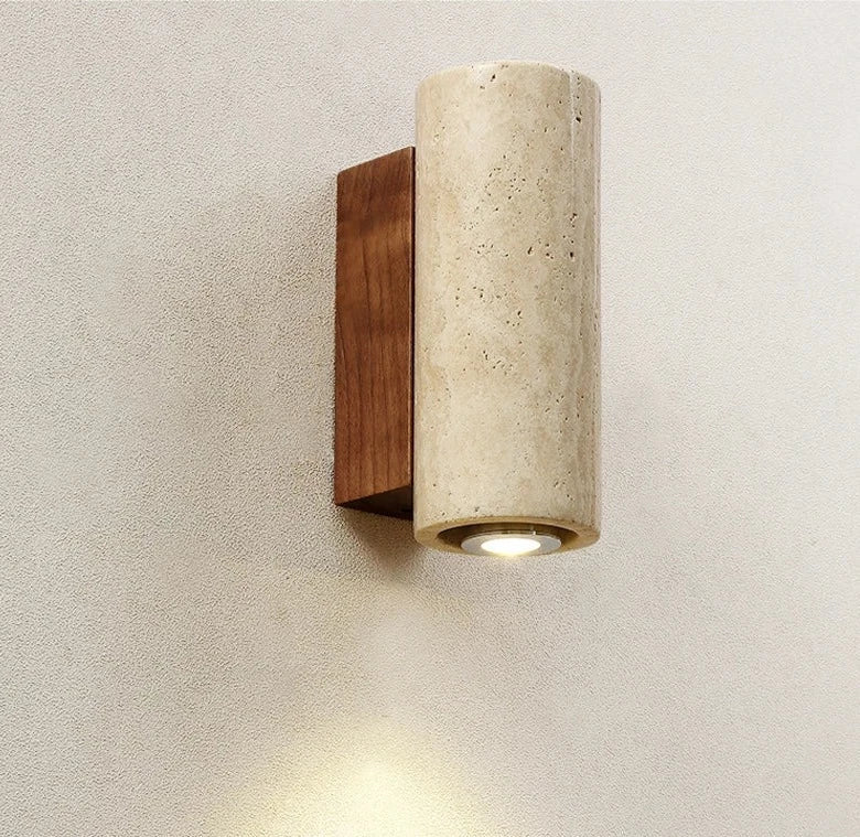 Vionelle - Elegante moderne LED-Wandlampe aus natürlichem Travertin