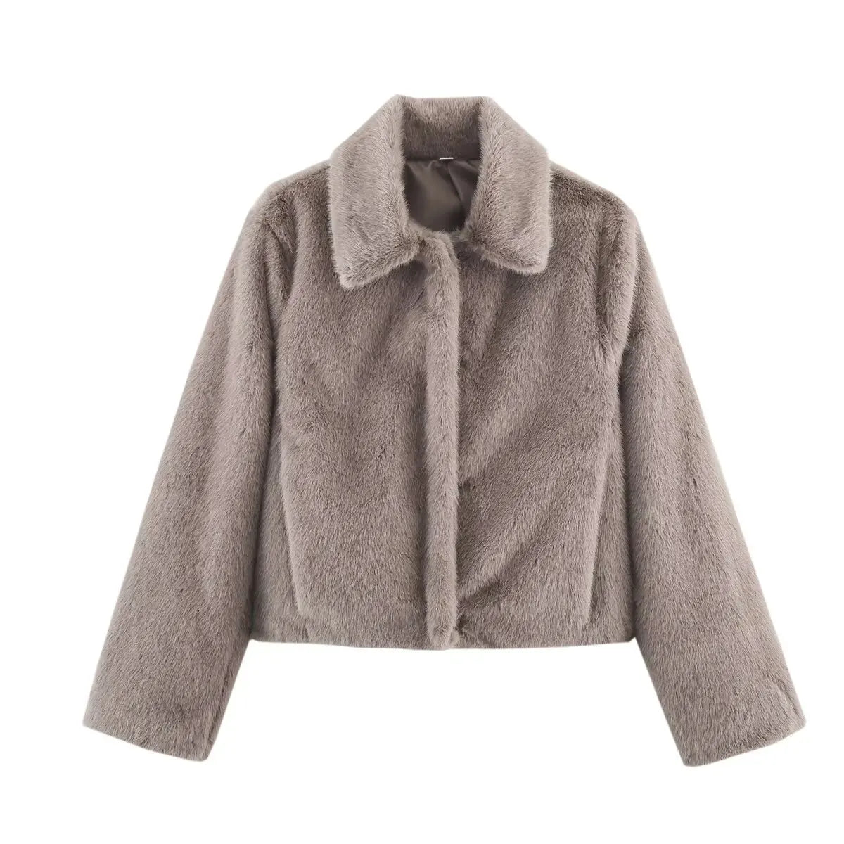 Damen Lange Jacke mit Reverskragen und Knopfdetail