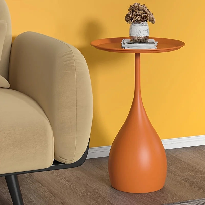 Ariessa - Mobischer runder Beistelltisch mit integrierter Beleuchtung für ein luxuriöses und modernes rundes Design für Sofa oder Bett