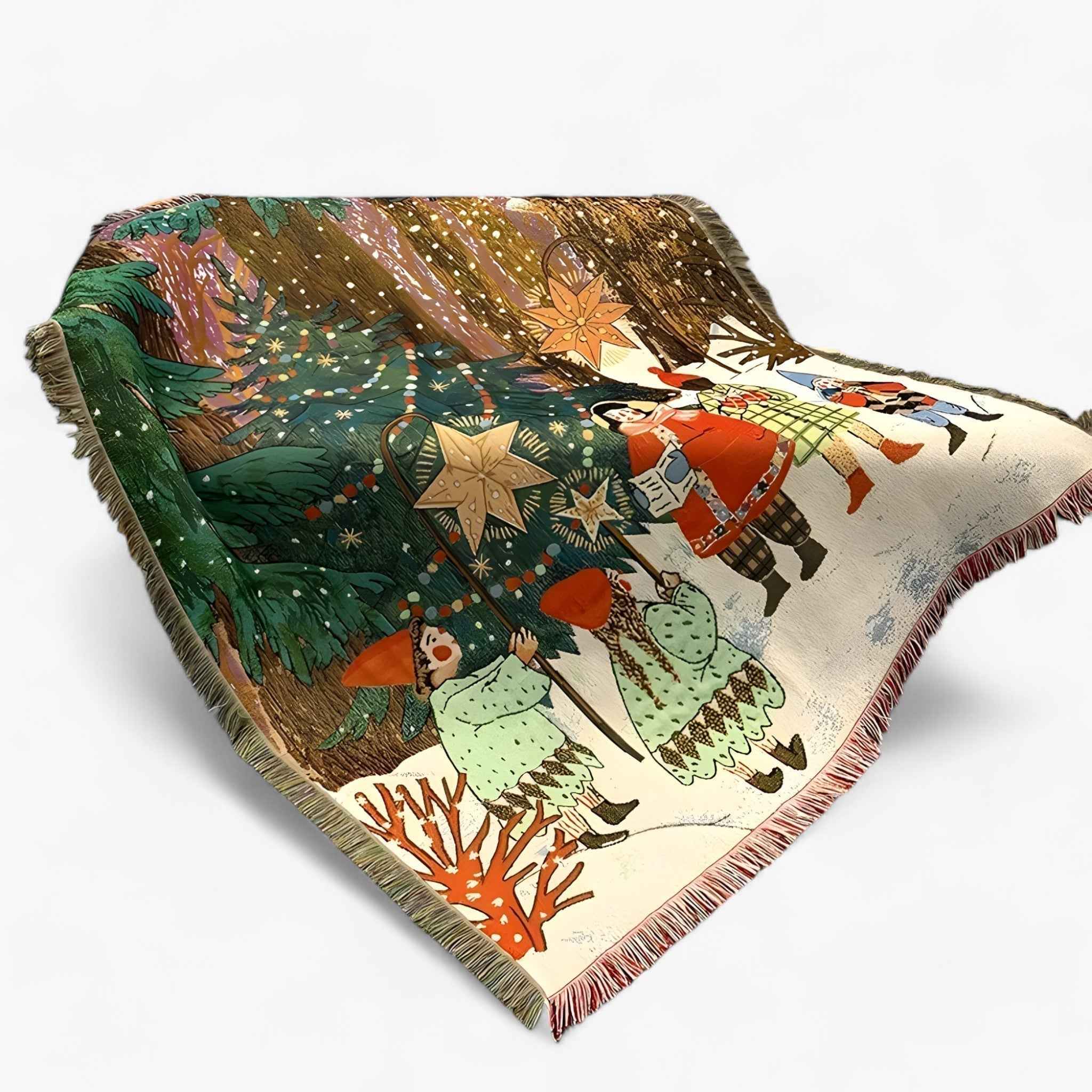 Nussknacker und Weihnachtsstern Filz - Weicher, dekorativer und festlicher Quilt für Zuhause