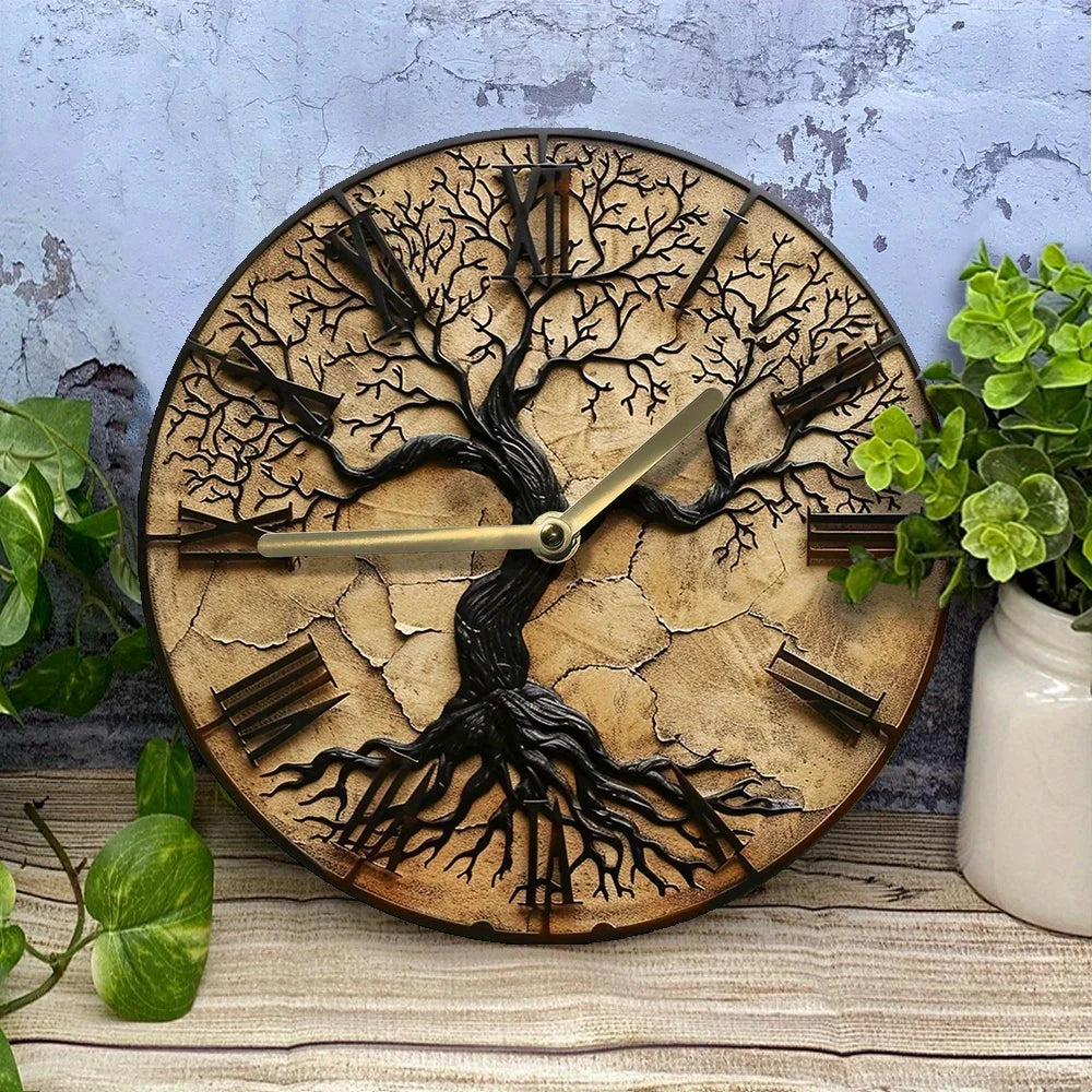 Elegante Wanduhr QuietRoots mit Baum des Lebens Design für eine anspruchsvolle Dekoration