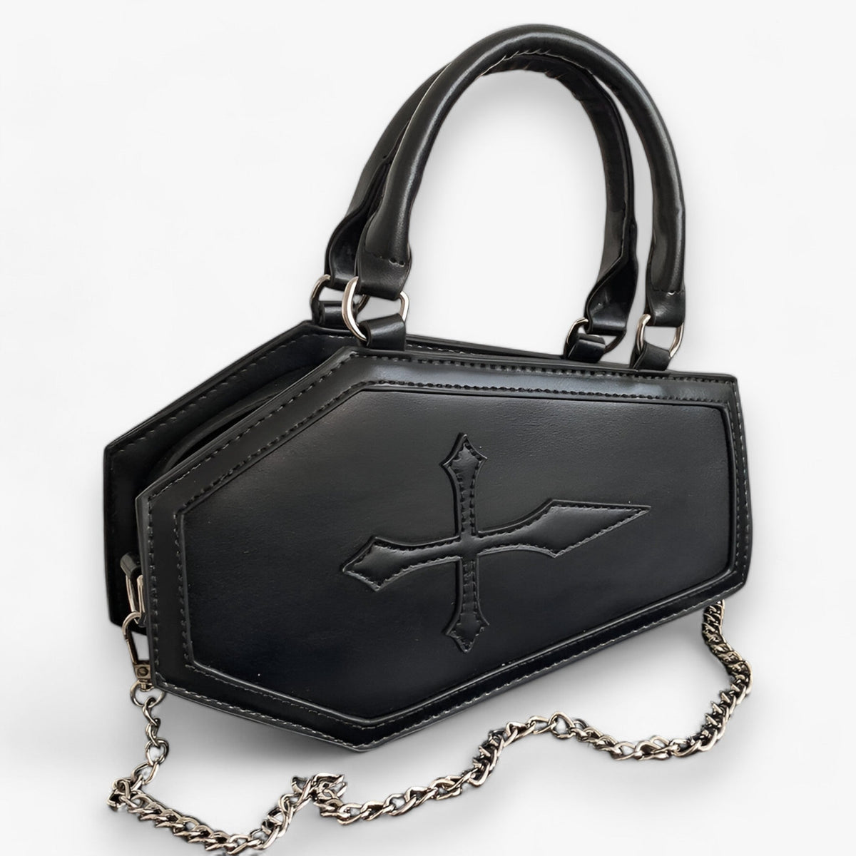 Gothic Sarg-Handtasche mit Kette für Halloween