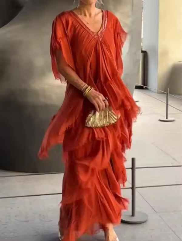 Anselia Boho-Rüschenkleid – fließend, müheloser Boho-Stil