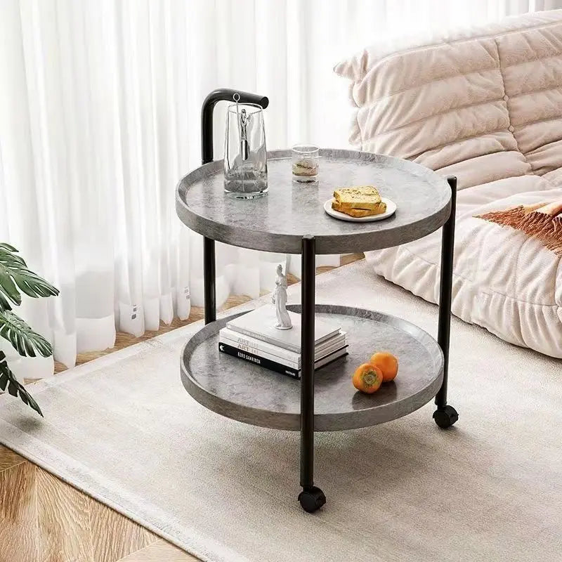 Floravelle - Eleganter Zwei-Schicht-Holztisch mit Praktischen Rollen