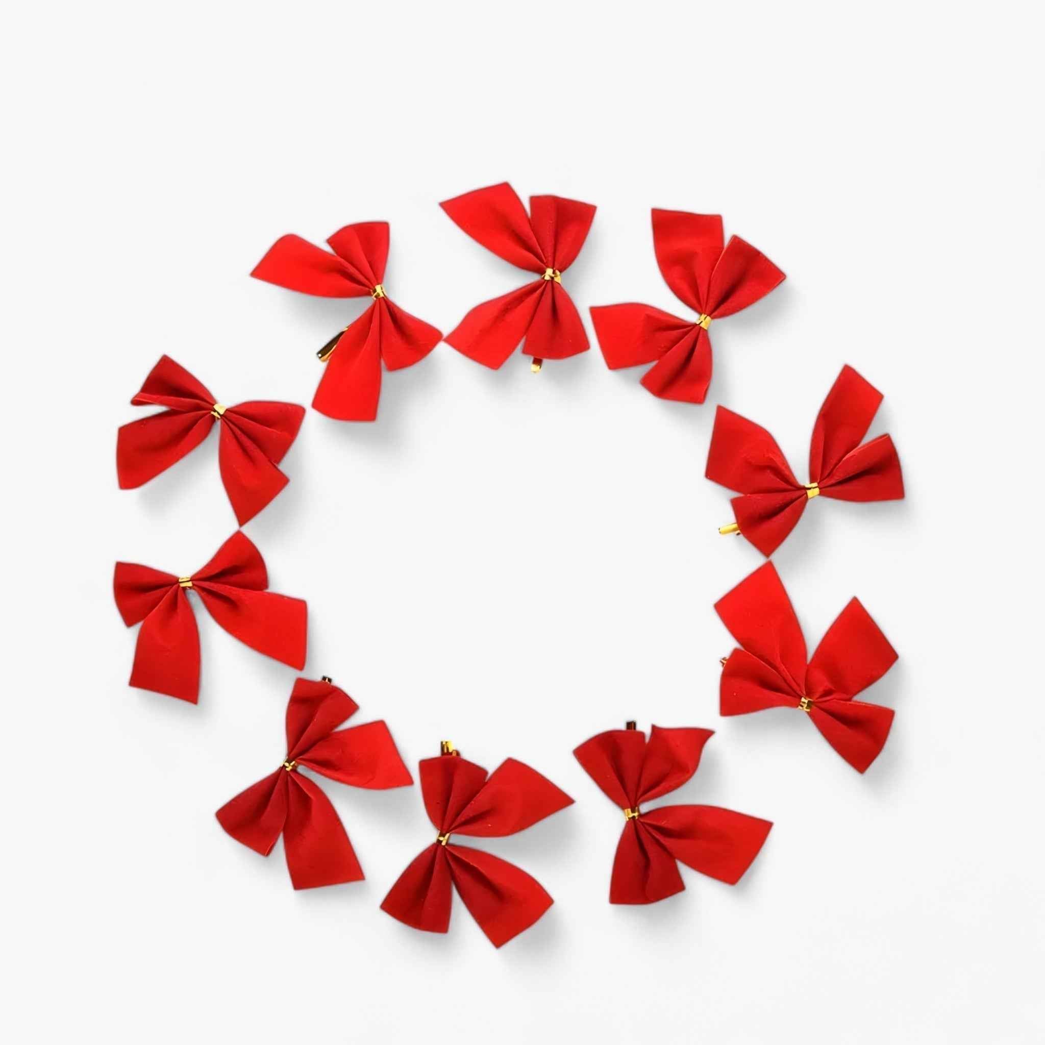 Festliche und elegante Weihnachtsstrickbänder – 12 Rote Dekorationen für den Weihnachtsbaum