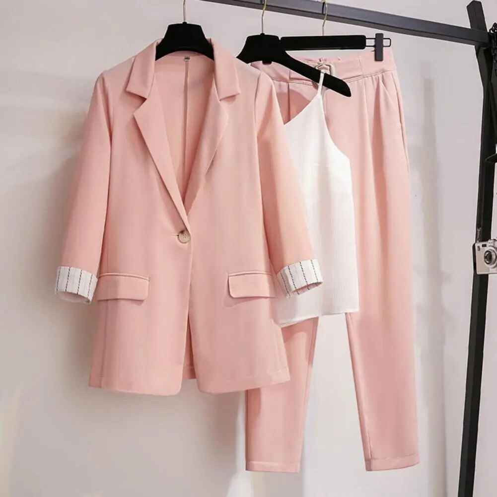 Joanna | Elegantes Damen-Set: Blazer, Hose und Top passend