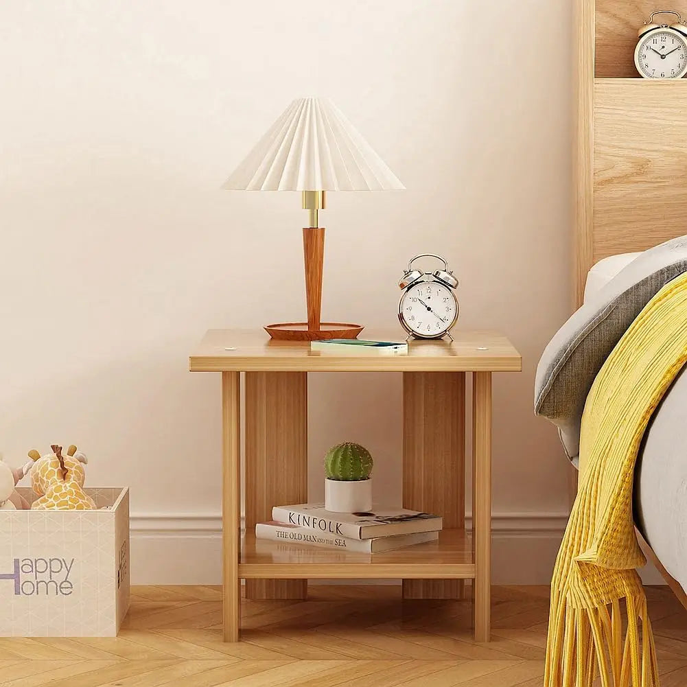 Zenyra - Stilvolles Massives Nachttisch mit Zwei Schichten für ein Modernes Schlafzimmer