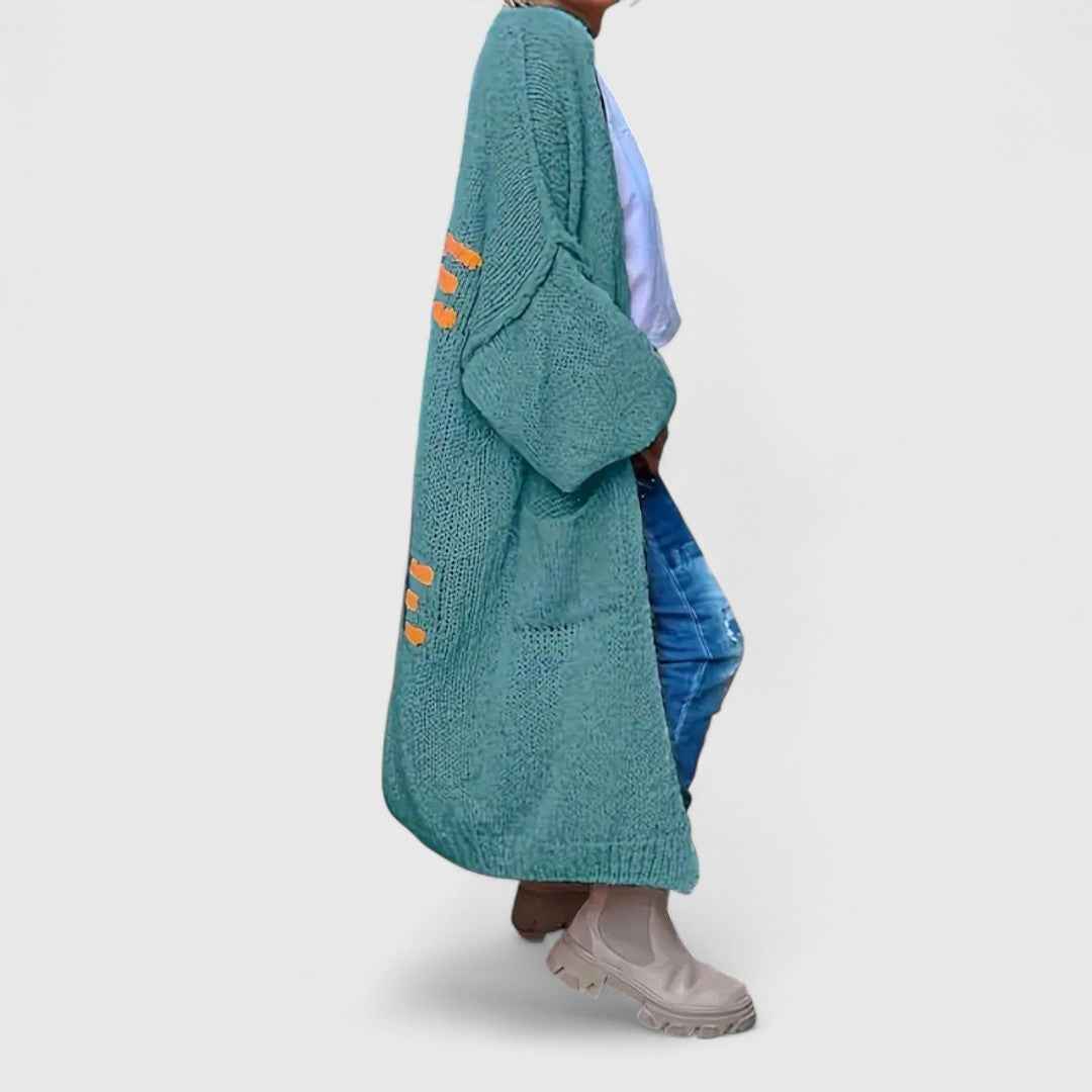 Yosha - Stylischer Patchwork-Strick-Cardigan für kuscheligen Chic