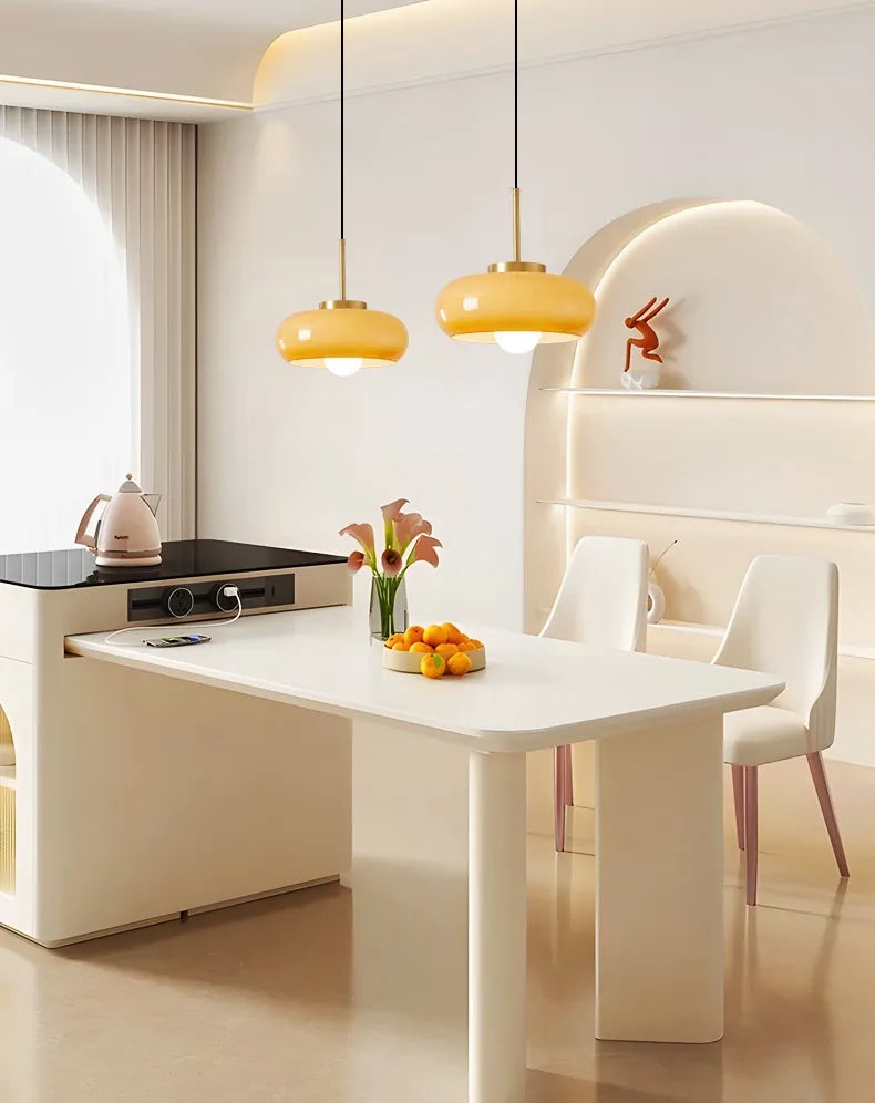 Elegante Glas- und Kupfersuspension mit E27-Glühbirne – Skandinavisches modernes Design