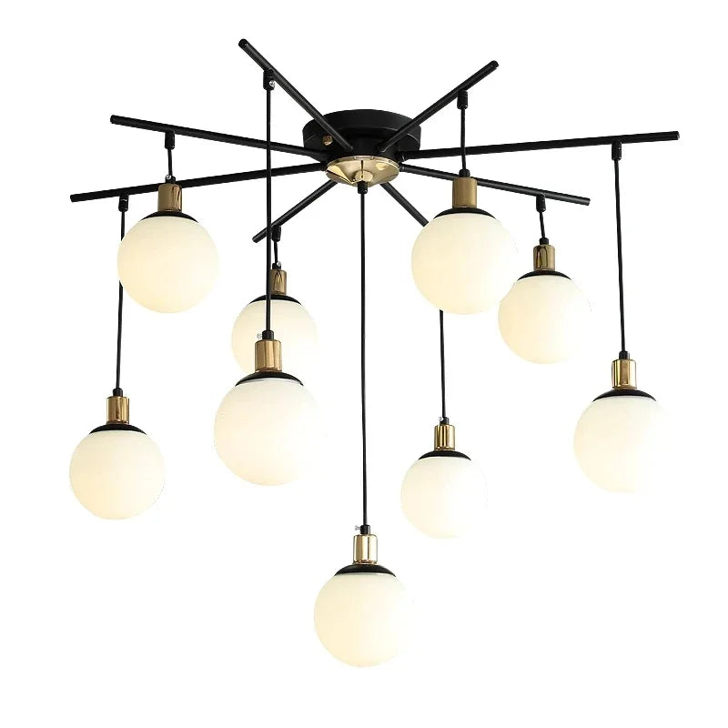 Eleganter Vintage-Scandinavischer Kronleuchter mit Energiesparender LED-Beleuchtung für eine Luxuriöse Wohnzimmeratmosphäre