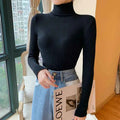 Maglione a collo alto elegante da donna con risvolto pratico