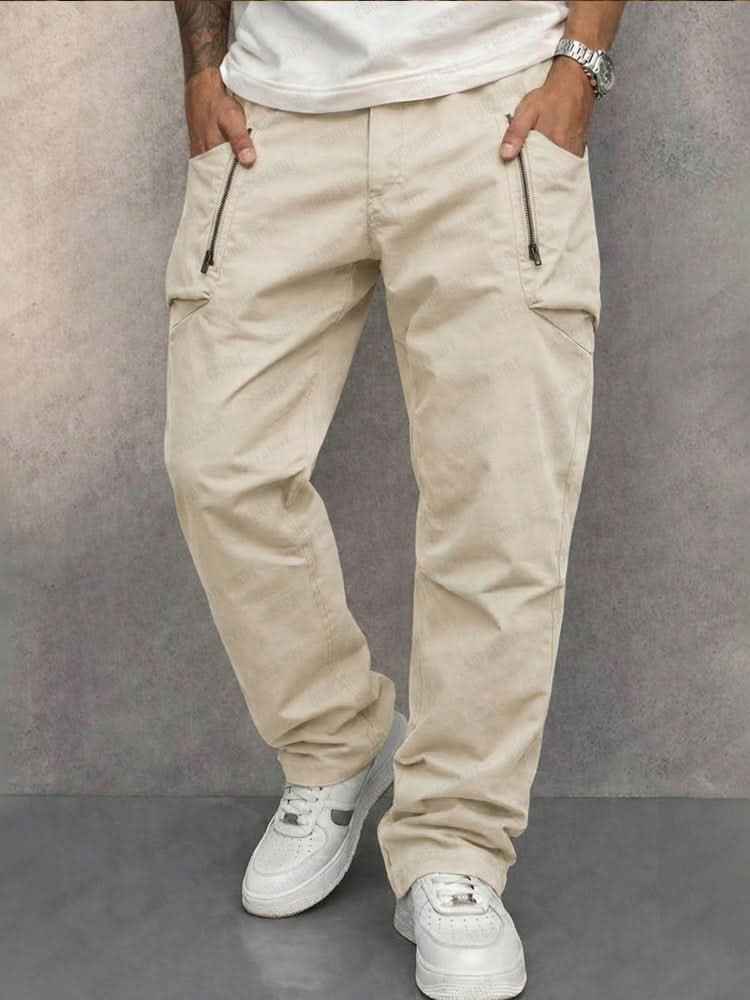 Herren Baumwoll-Cargohose - robust, bequem, mit Sicherheitstaschen