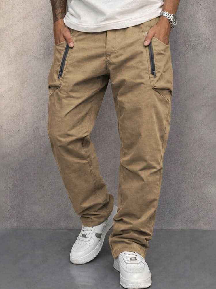 Herren Baumwoll-Cargohose - robust, bequem, mit Sicherheitstaschen