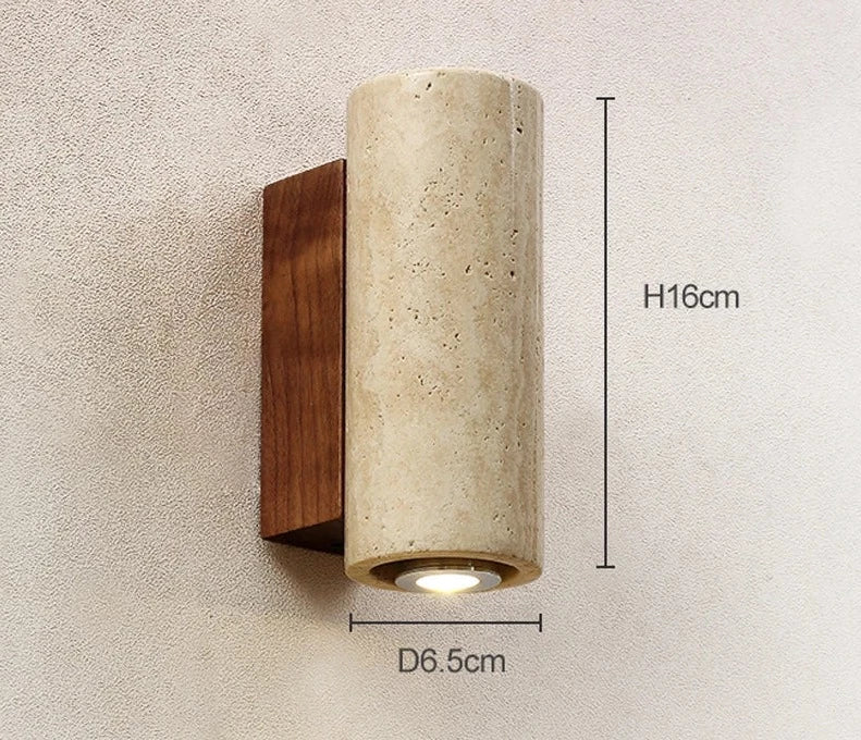 Vionelle - Elegante moderne LED-Wandlampe aus natürlichem Travertin