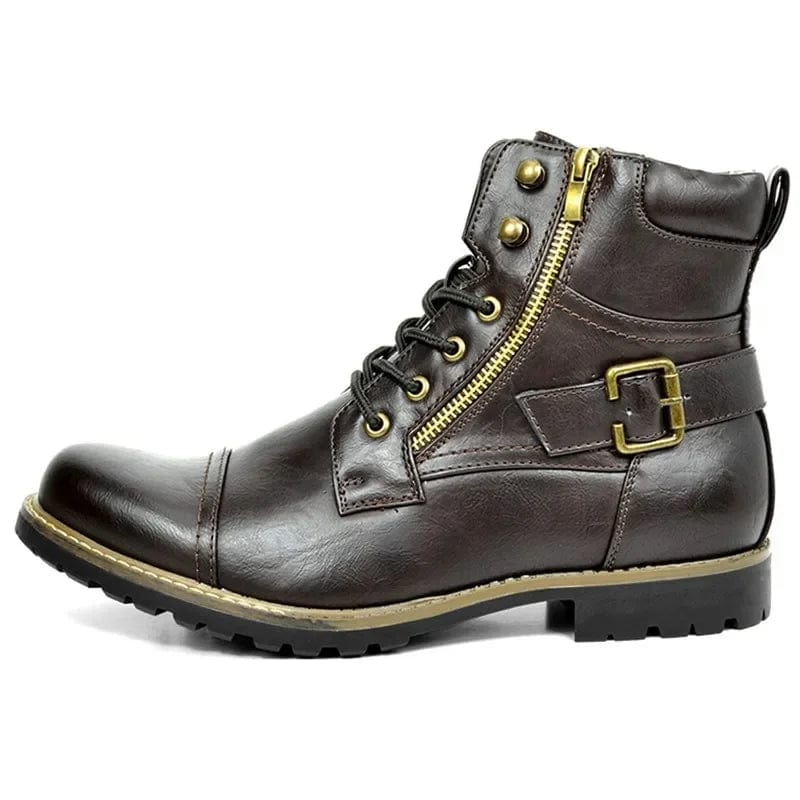 Robuste und elegante Leder-Stiefeletten
