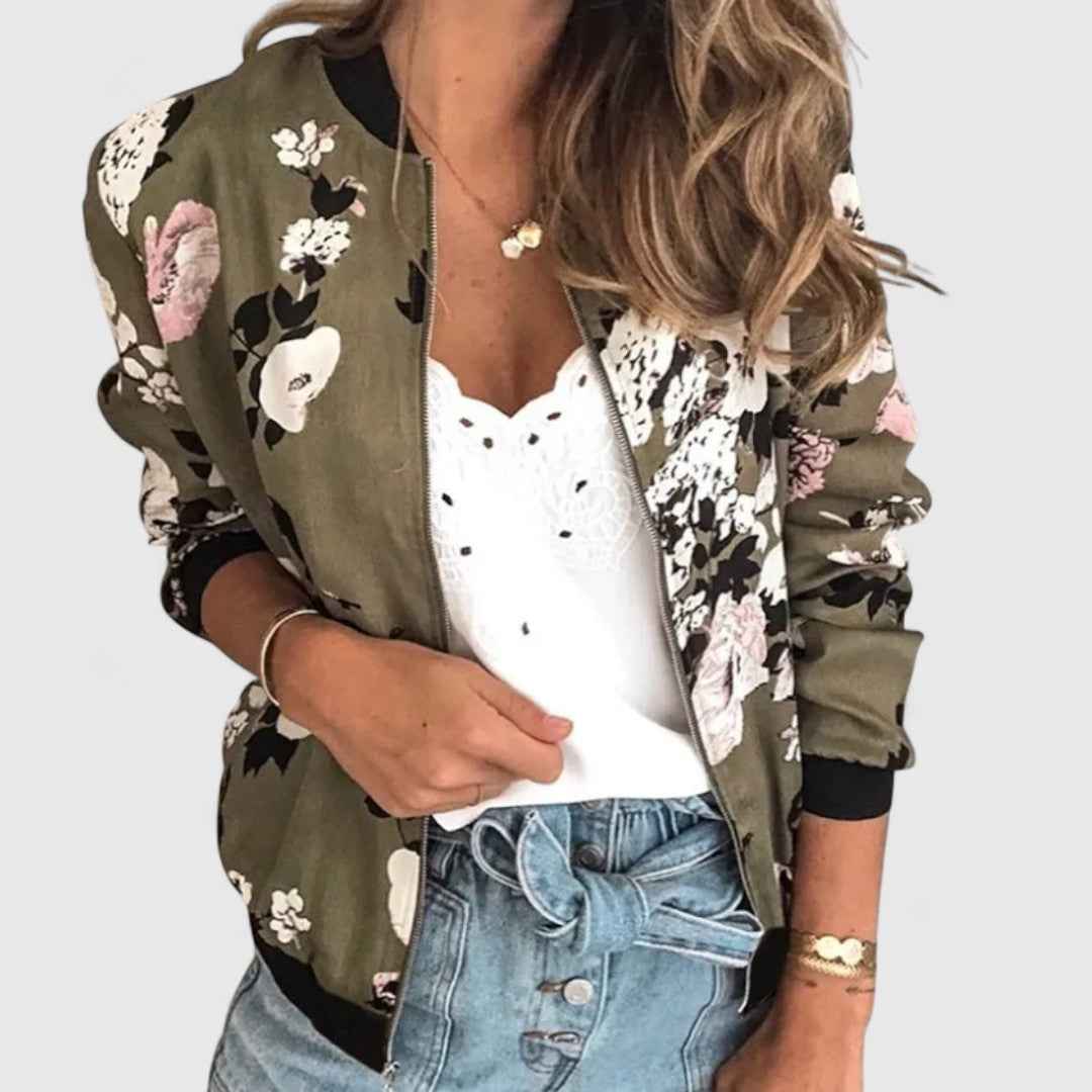 Margot – Schicker Blumen-Bomber-Cardigan für einen stilvollen Look