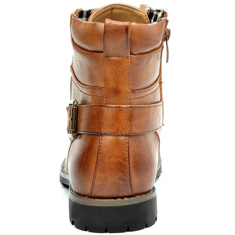 Robuste und elegante Leder-Stiefeletten