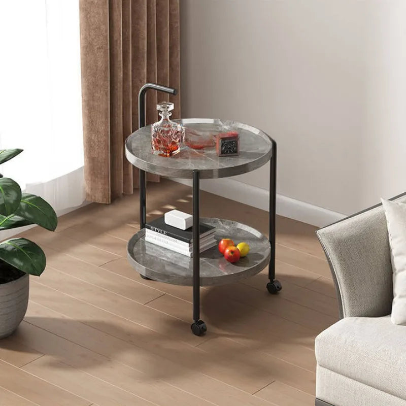Floravelle - Eleganter Zwei-Schicht-Holztisch mit Praktischen Rollen