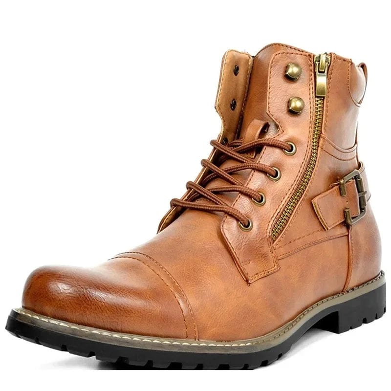 Robuste und elegante Leder-Stiefeletten