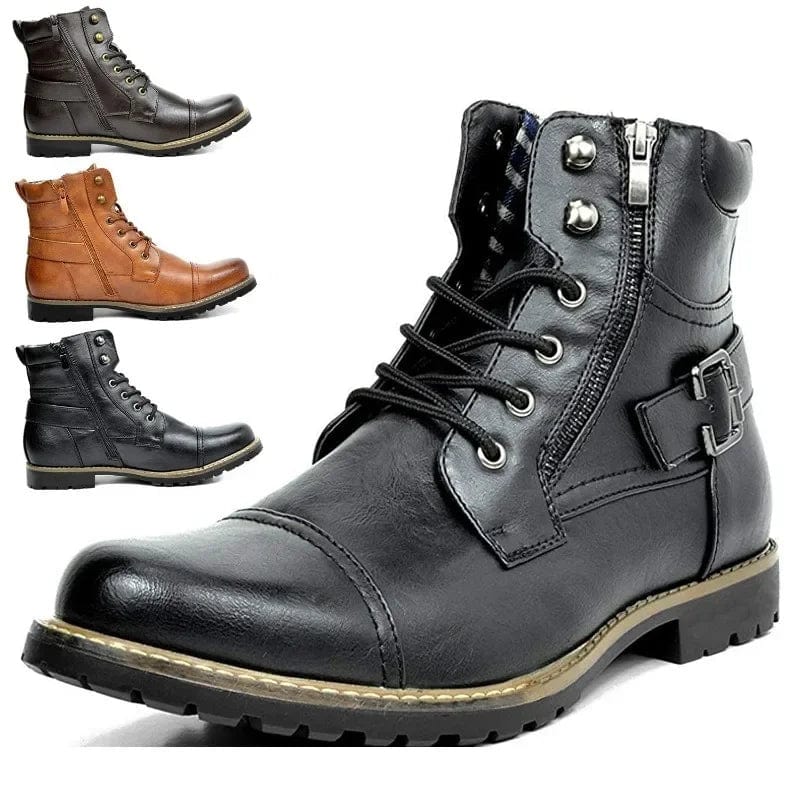 Robuste und elegante Leder-Stiefeletten