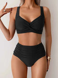 Sommer-Bikini-Set mit hohem Bund