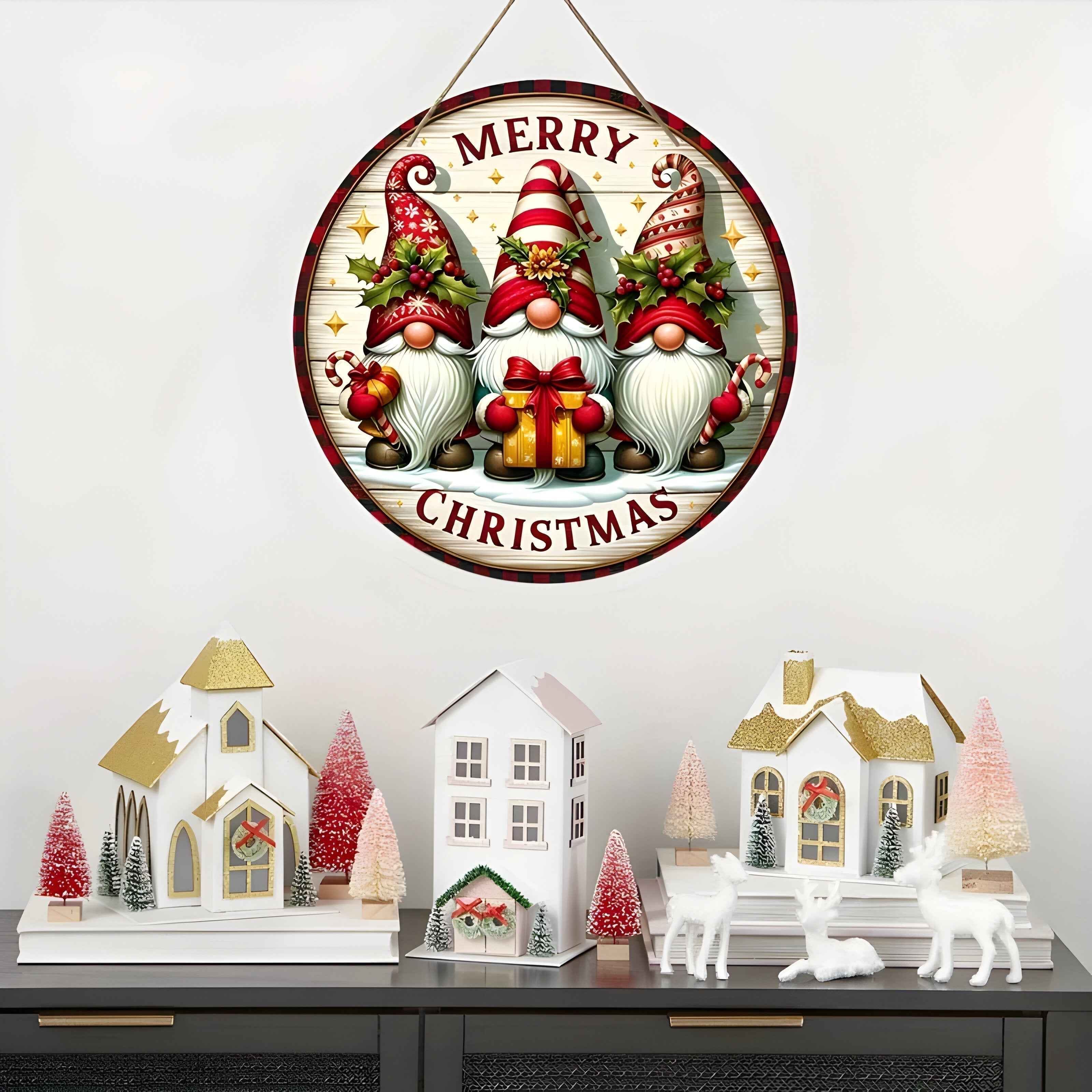 Festliche Emily-Dekoration | Holzgnom-Paneel – Verleihen Sie Ihrem Zuhause eine magische und phantasievolle Note