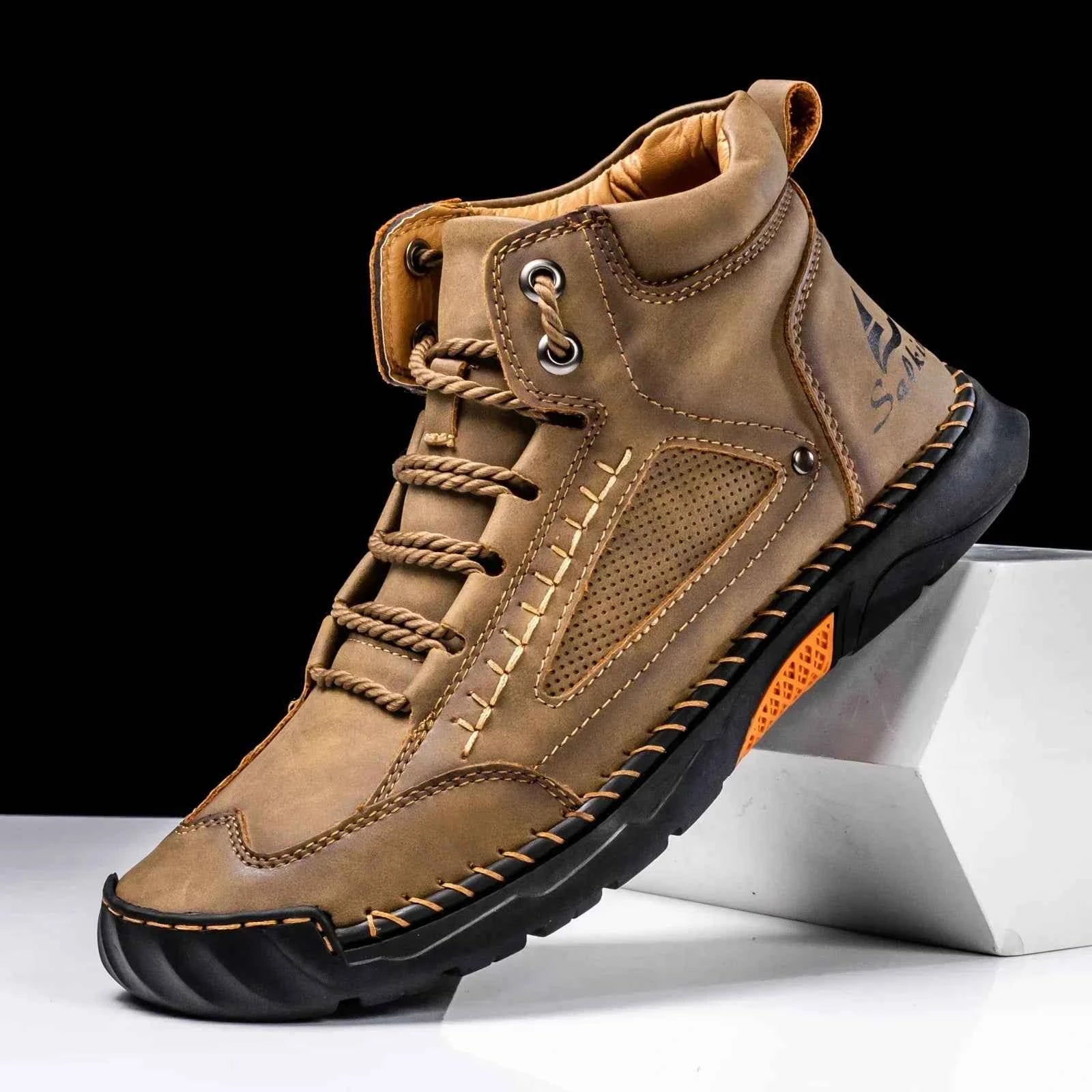 Lässige Leder-High-Top-Sneaker für den Alltag