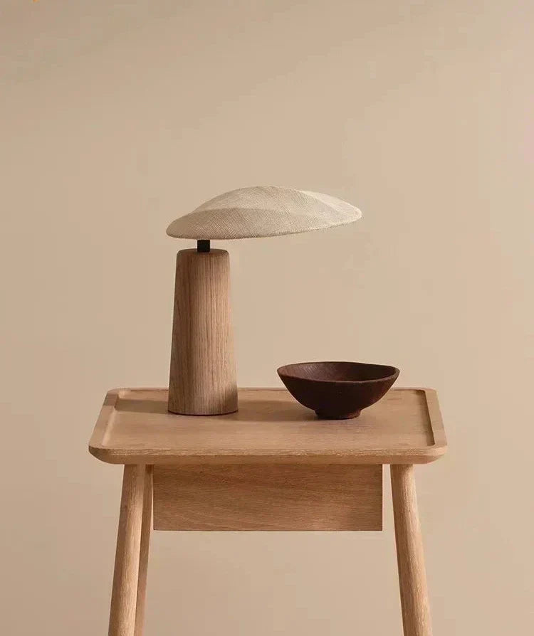 Vintage Holz Tischlampe mit Zen-LED-Beleuchtung – entspannende und elegante Atmosphäre