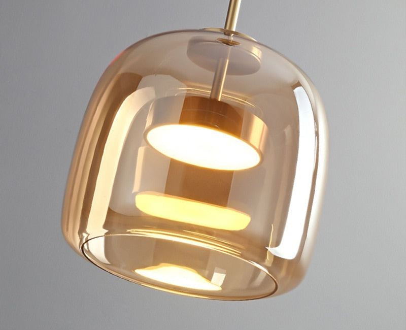 Luxus Glas & Metall Pendelleuchte - Elegante Hängeleuchte