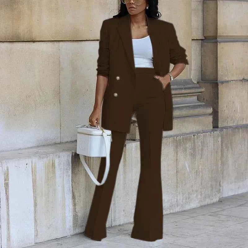 Lauren | Elegantes formelles Anzugset mit maßgeschneidertem, langem Blazer für Damen