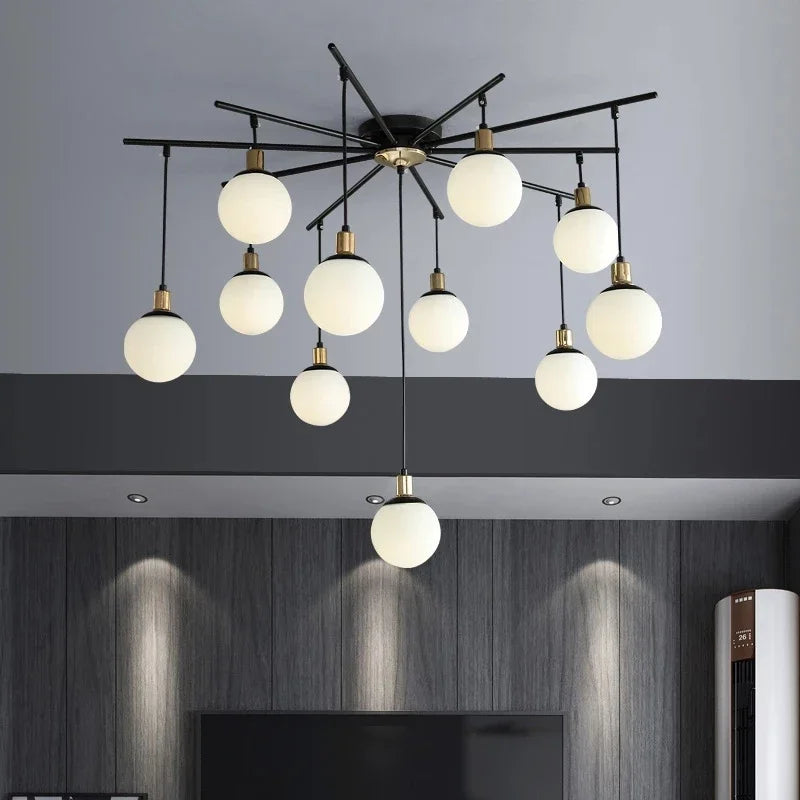 Eleganter Vintage-Scandinavischer Kronleuchter mit Energiesparender LED-Beleuchtung für eine Luxuriöse Wohnzimmeratmosphäre