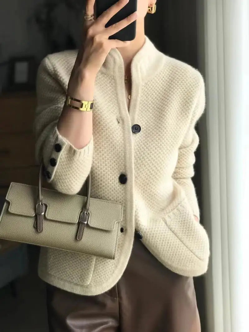 Women's Soft Cashmere-Style Button Cardigan