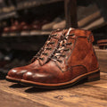 WYATT - scarpe da uomo in stile retrò con punta tonda, combina eleganza e comfort