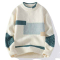 Weiches, tief sitzendes Patchwork-Strick-Pulli