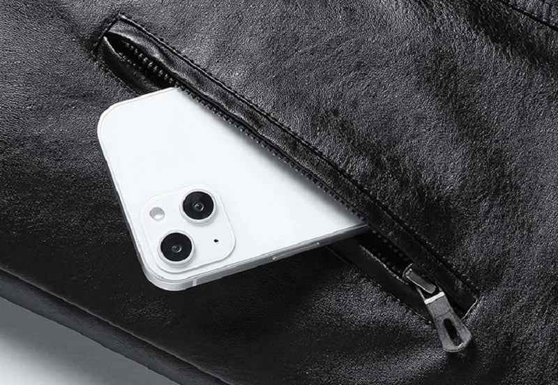 Elegante Lederjacke für Motorradfahrer