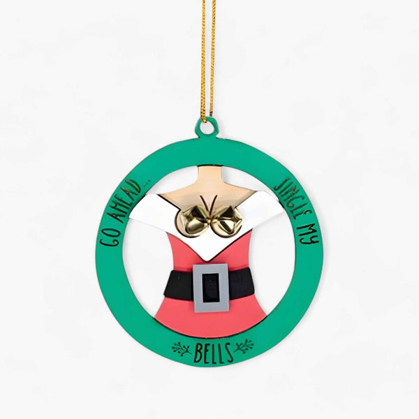 Kleid Meine Glocken - Lustiges Weihnachts-Ornament mit Glockenaufhängung für den Weihnachtsbaum und Silvesterdekorationen