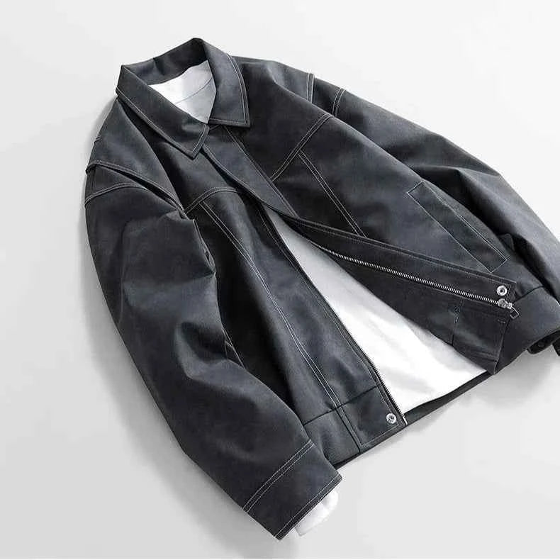 Modischer Leder-Motorradjacke für einen mutigen Look