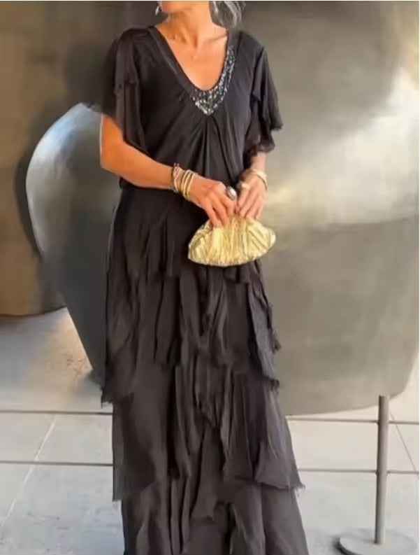 Anselia Boho-Rüschenkleid – fließend, müheloser Boho-Stil