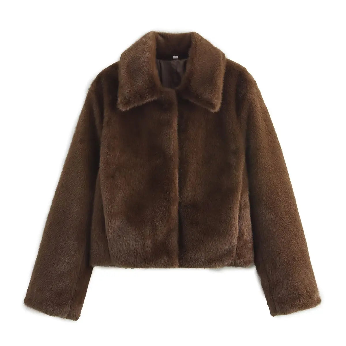 Damen Lange Jacke mit Reverskragen und Knopfdetail