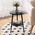 Stilfuldt rundt to-delt sidebord med moderne design til en elegant stue