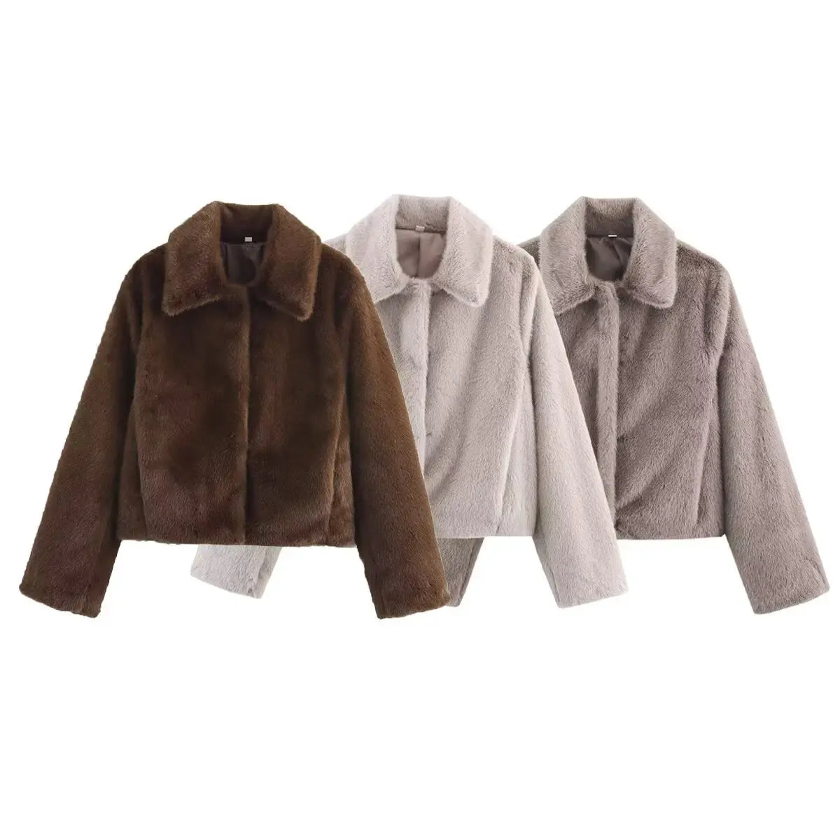 Damen Lange Jacke mit Reverskragen und Knopfdetail