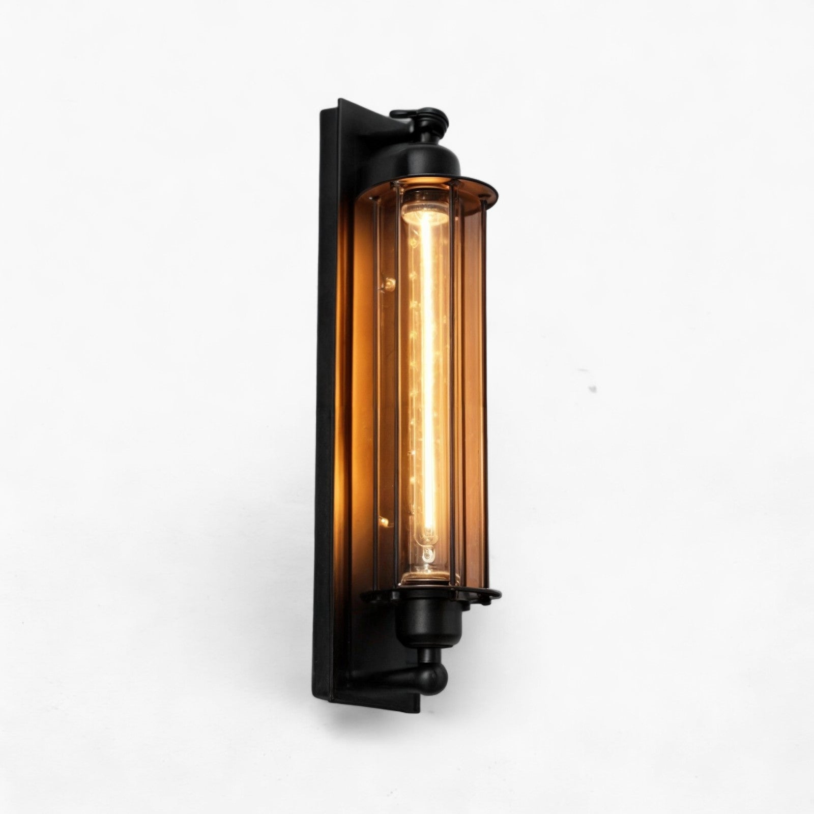Schwarze Vintage Wandleuchte mit LED-Beleuchtung 0