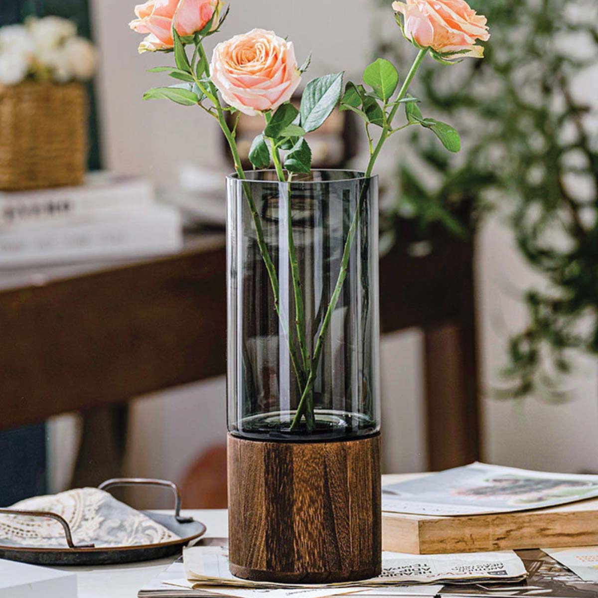 Gesichtsgläser aus Glas und Holz – Elegant und dekorativ zur Verschönerung Ihres Hauses